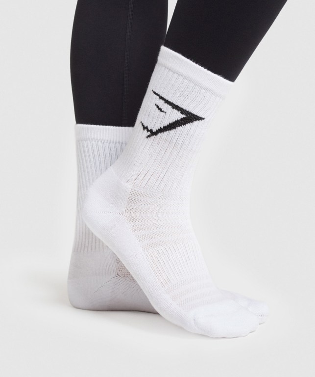 Calcetines Gymshark 3pk Blancas | 25ZngIVFhVG