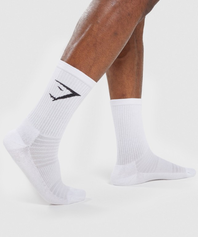 Calcetines Gymshark 3pk Blancas | 25ZngIVFhVG