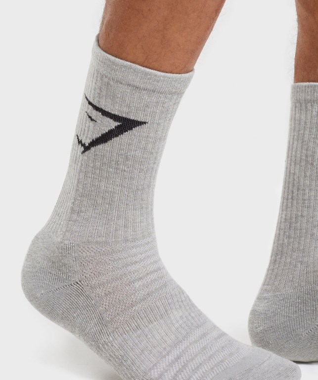 Calcetines Gymshark 3pk Blancas Gris Claro Negras | iXQ4Gxq5N7w