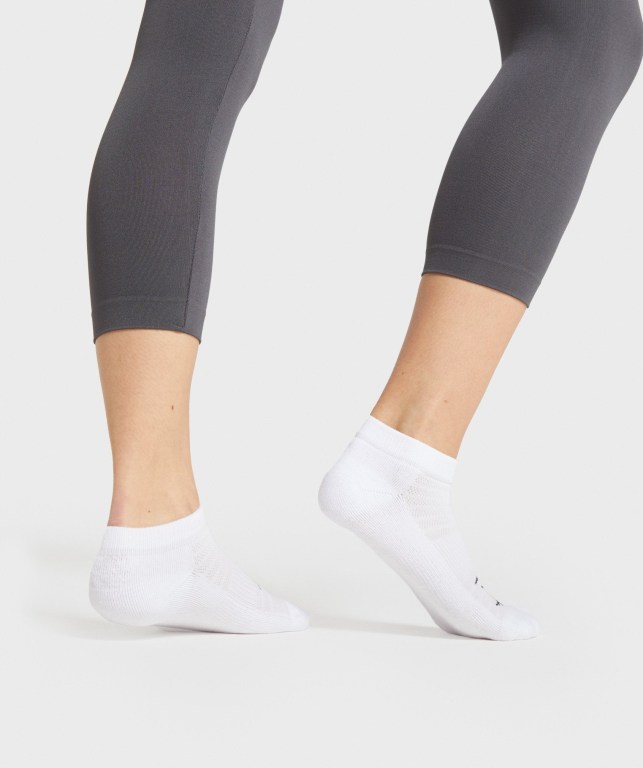 Calcetines Gymshark Ankle 3pk Blancas | GJWCyagn5Xa