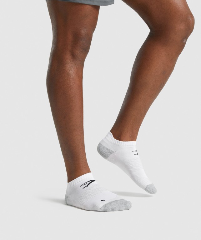 Calcetines Gymshark Ankle Performance Blancas | Eit3QjoKrq8