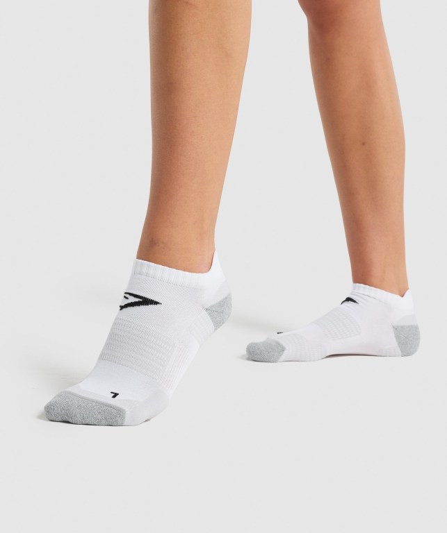 Calcetines Gymshark Ankle Performance Blancas | Eit3QjoKrq8