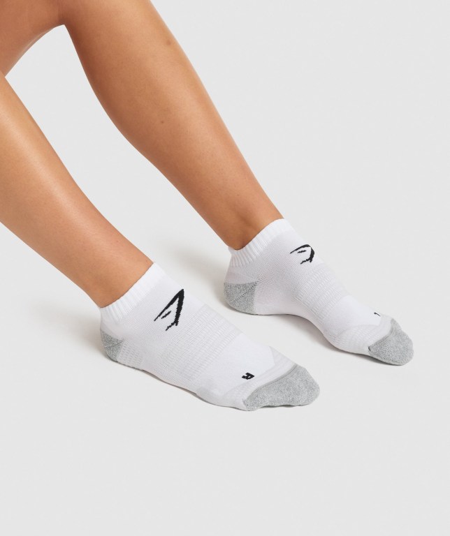 Calcetines Gymshark Ankle Performance Blancas | Eit3QjoKrq8