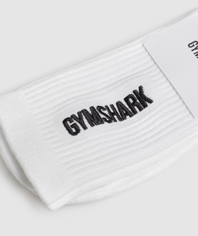 Calcetines Gymshark Embroidered Logo Blancas | BFOyab1G8Ch