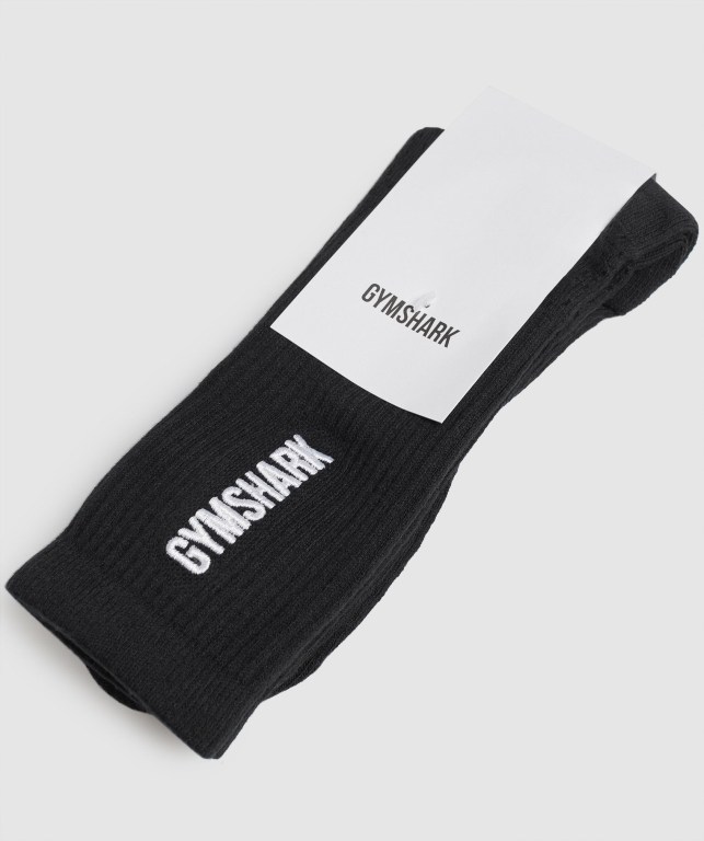 Calcetines Gymshark Embroidered Logo Negras | BvtvQZ3PEjx