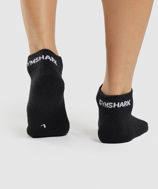 Calcetines Gymshark Jacquard Quarter 3pk Negras | agOakEdUO6M