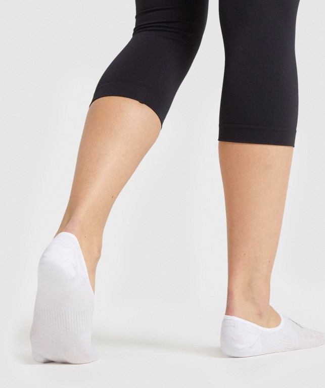 Calcetines Gymshark No Show 3pk Blancas | QBN7m8QZsLv