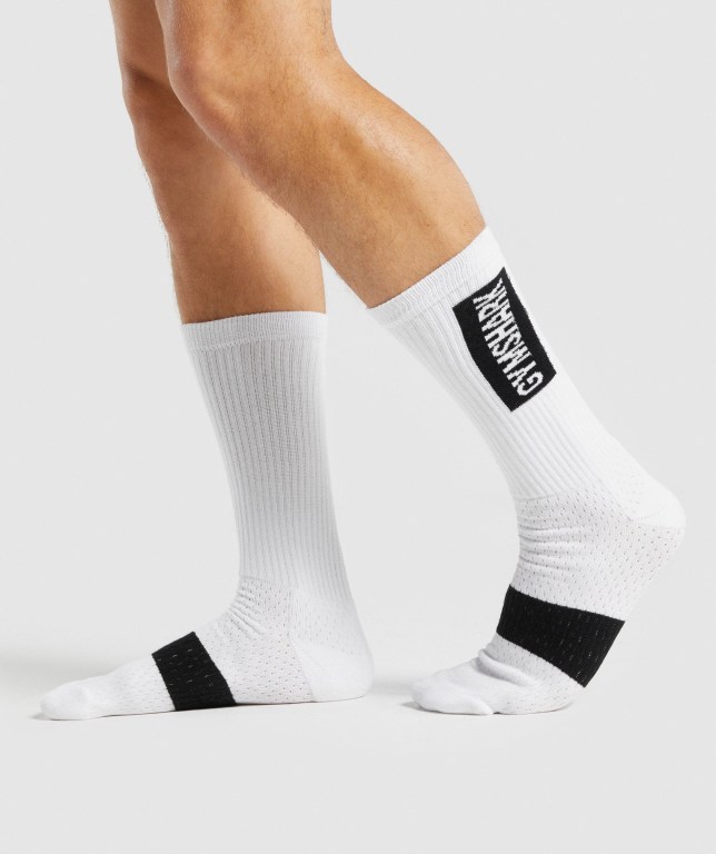 Calcetines Gymshark Premium (1pk) Blancas | fJnAQxDS5Oj