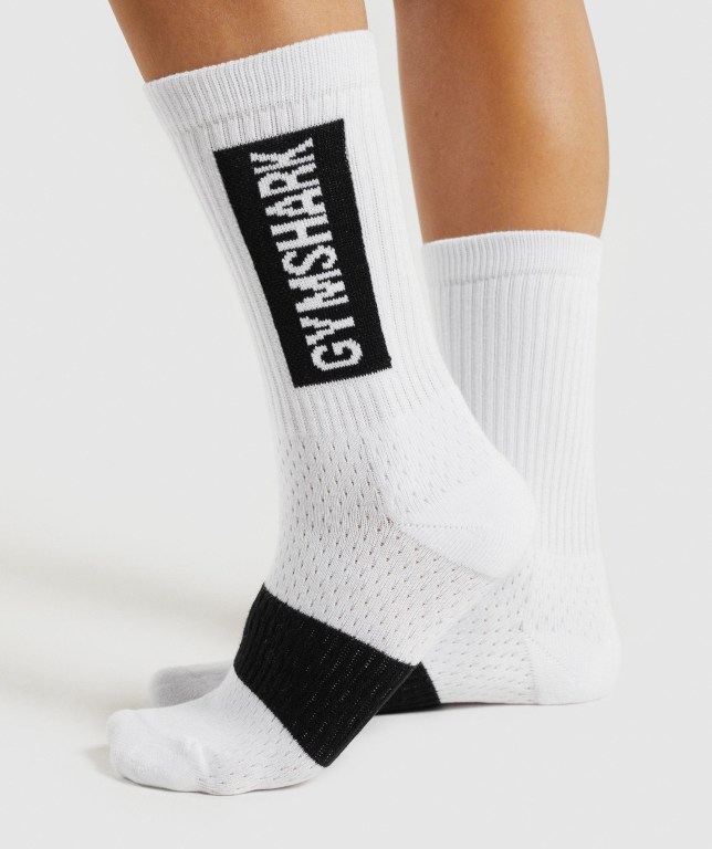 Calcetines Gymshark Premium (1pk) Blancas | fJnAQxDS5Oj