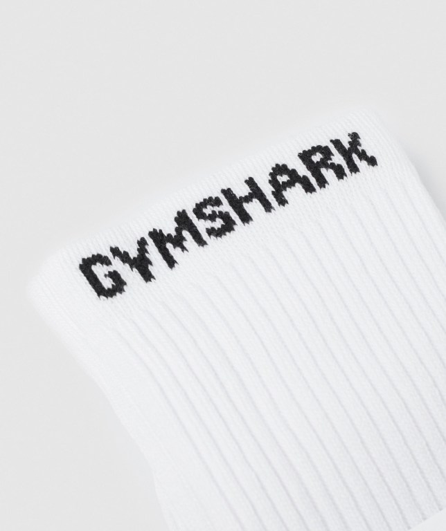 Calcetines Gymshark Premium Logo 1pk Blancas | NoIRXtTczqX