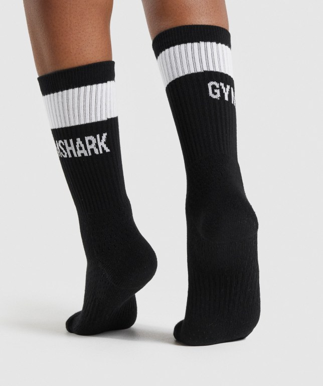 Calcetines Gymshark Premium Logo 1pk Negras | 4twHl6pqfhH