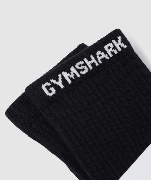 Calcetines Gymshark Premium Logo 1pk Negras | GIWv3BQhav3