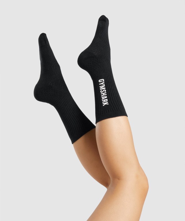 Calcetines Gymshark Premium Logo Negras | wtjmgTIcuSG