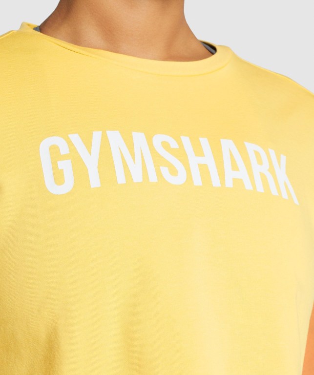 Camiseta Gymshark Animal Graphic Infill Crop Amarillo | 9rZELD3UXKi