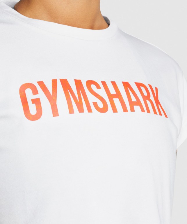 Camiseta Gymshark Animal Graphic Infill Crop Blancas | K9DXTe9TJxl