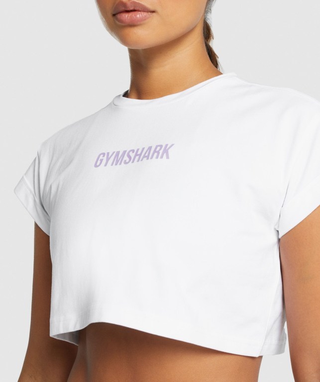 Camiseta Gymshark Camo Graphic Crop Blancas | thTXzRaIO75