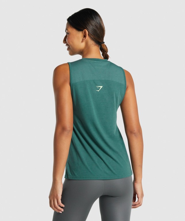 Camiseta Sin Mangas Running Gymshark Animal Graphic Infill Verde | j6tfbhKj2Ht