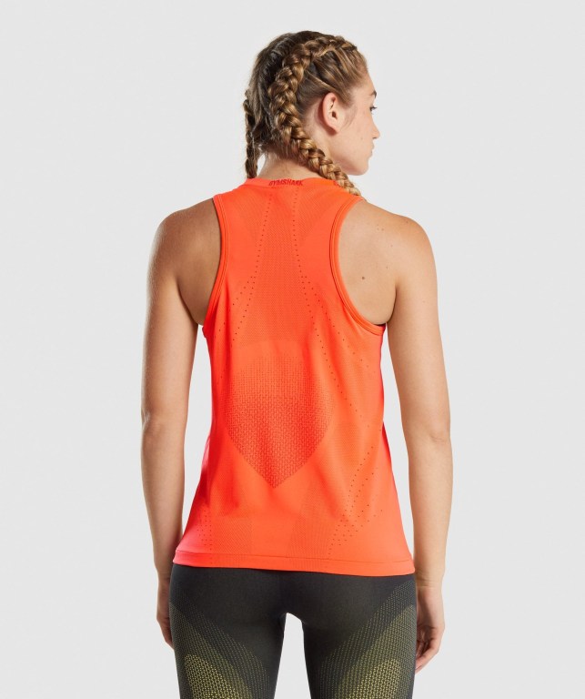 Camiseta Sin Mangas Running Gymshark Apex Seamless Naranjas | MwLmUN38hr7