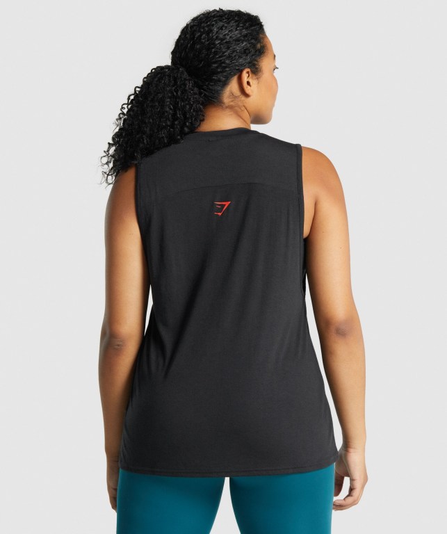 Camiseta Sin Mangas Running Gymshark Apollo Graphic Negras | MNGB2VLfrPL