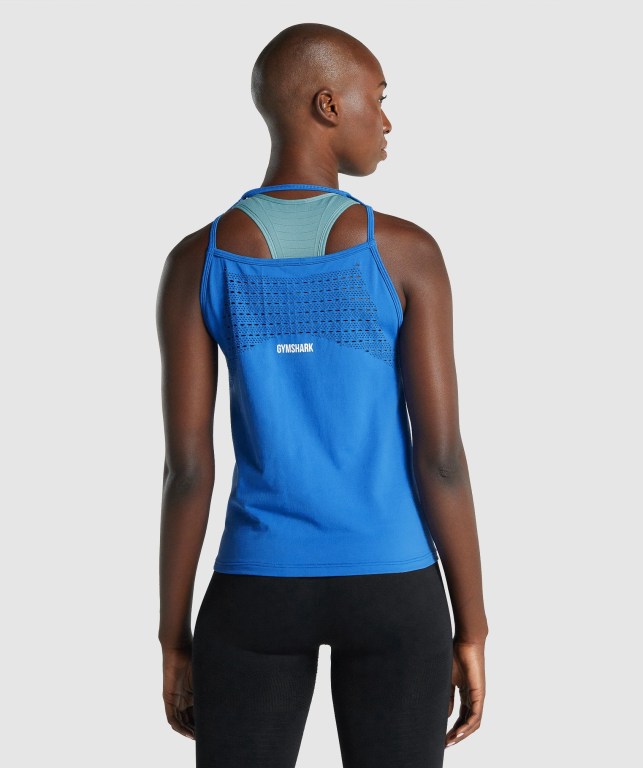 Camiseta Sin Mangas Running Gymshark Energy Seamless Loose Azules | 4rLVw4y54ph