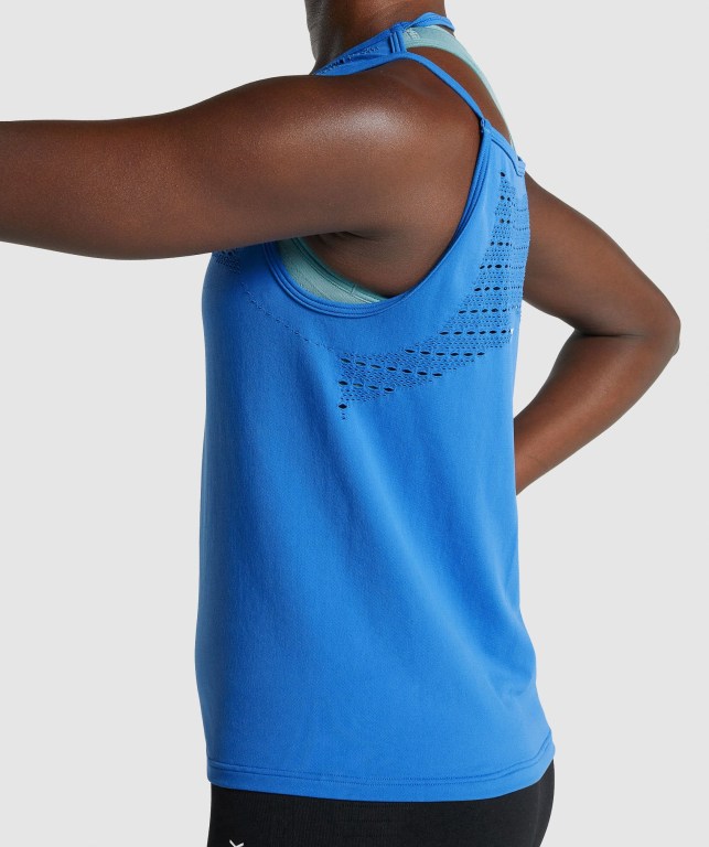 Camiseta Sin Mangas Running Gymshark Energy Seamless Loose Azules | 4rLVw4y54ph