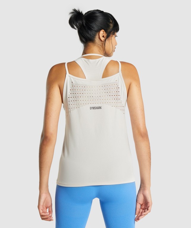 Camiseta Sin Mangas Running Gymshark Energy Seamless Loose Creme | y2AwCrOhA9X