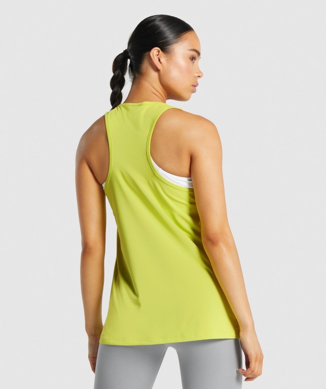 Camiseta Sin Mangas Running Gymshark Entrenamiento Amarillo | WqXnMMZARSW