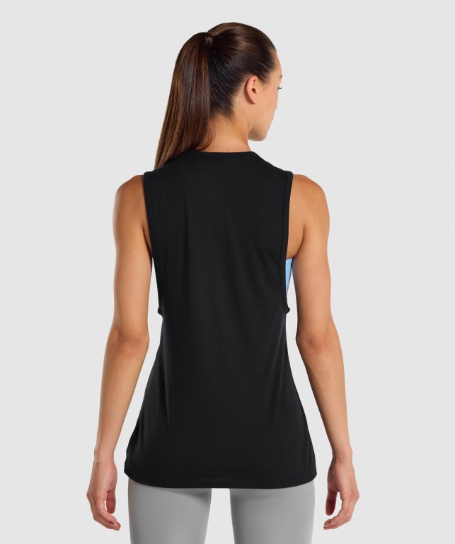 Camiseta Sin Mangas Running Gymshark Entrenamiento Drop Arm Negras | bZ9kQrRVgUM