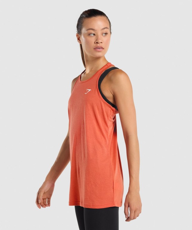 Camiseta Sin Mangas Running Gymshark Entrenamiento Oversized Naranjas | rT9XPD721cn