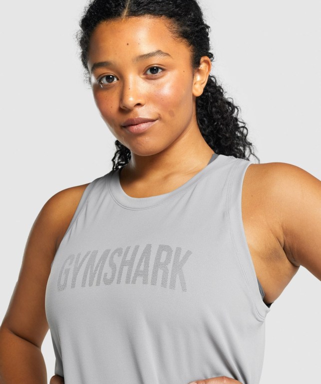 Camiseta Sin Mangas Running Gymshark Fit Seamless Loose Gris | kNC4tX2x7CD