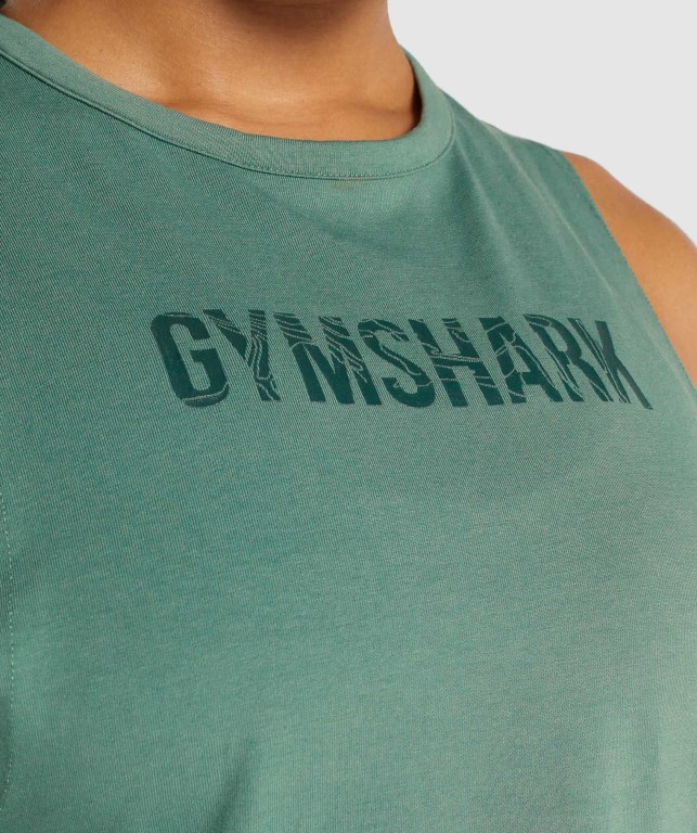 Camiseta Sin Mangas Running Gymshark GS Power Verde | CAtH13BVkGm