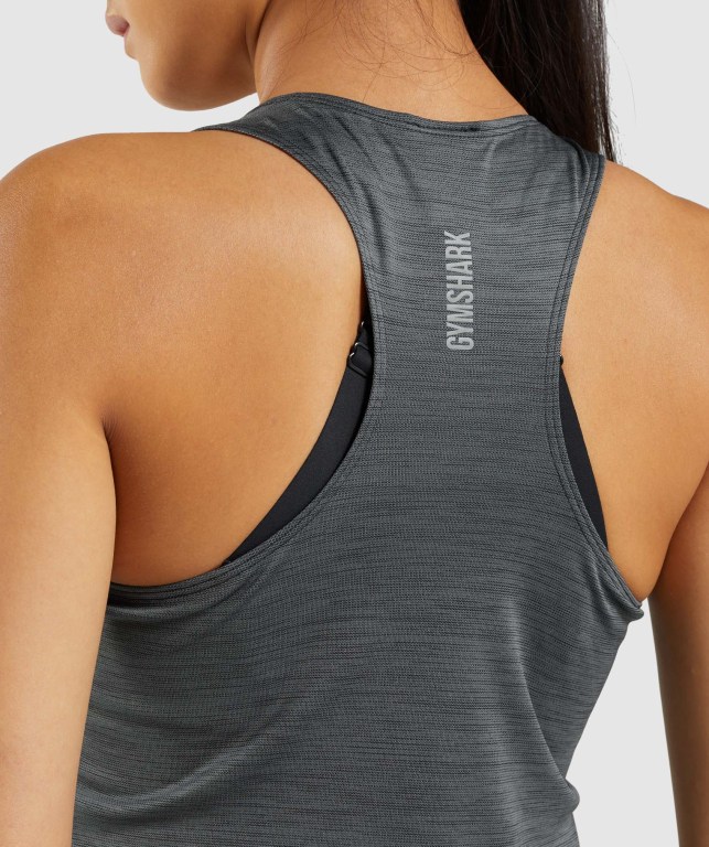 Camiseta Sin Mangas Running Gymshark Speed Negras Gris | h1NZiaeMEp3