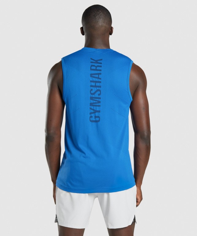 Camiseta Tirantes Gymshark Apex Seamless Azules | Xlu9sDOOrfg