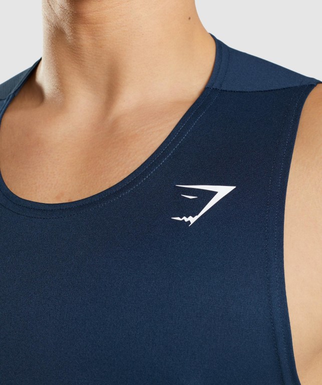 Camiseta Tirantes Gymshark Arrival Azul Marino | wuS9fqrEHx2