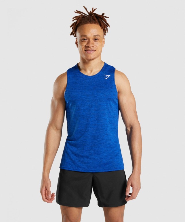 Camiseta Tirantes Gymshark Arrival Marl Azules | XBzvaAAT7wP