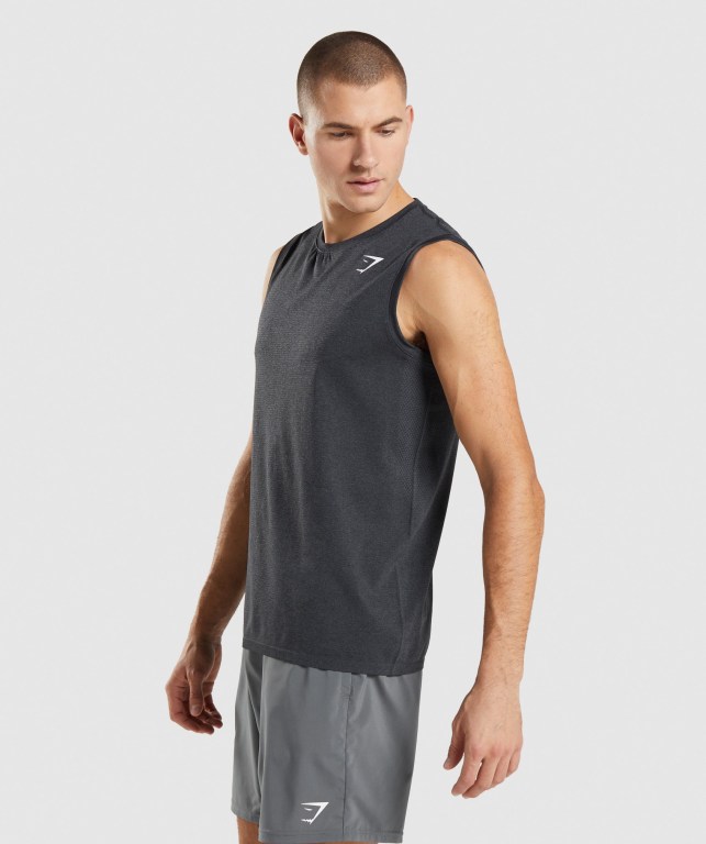 Camiseta Tirantes Gymshark Arrival Seamless Negras | wk4h7dcvta7