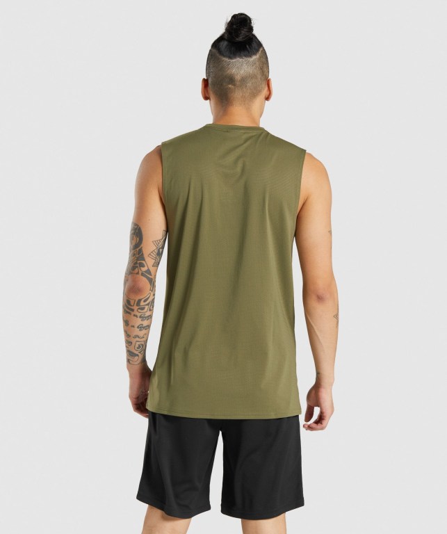 Camiseta Tirantes Gymshark Arrival Sin Manga Verde Oscuro | VcrbKppLVXl