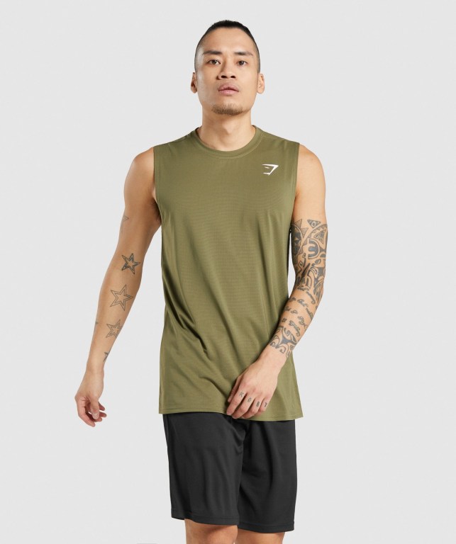 Camiseta Tirantes Gymshark Arrival Sin Manga Verde Oscuro | VcrbKppLVXl