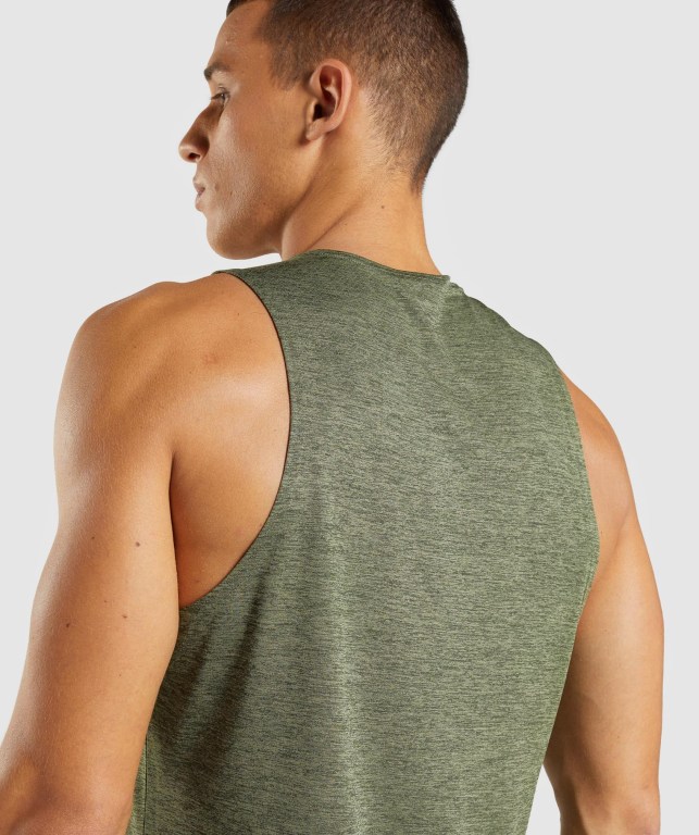 Camiseta Tirantes Gymshark Arrival Slim Marl Verde Oliva Verde Oliva | VUwoDlcDNI9