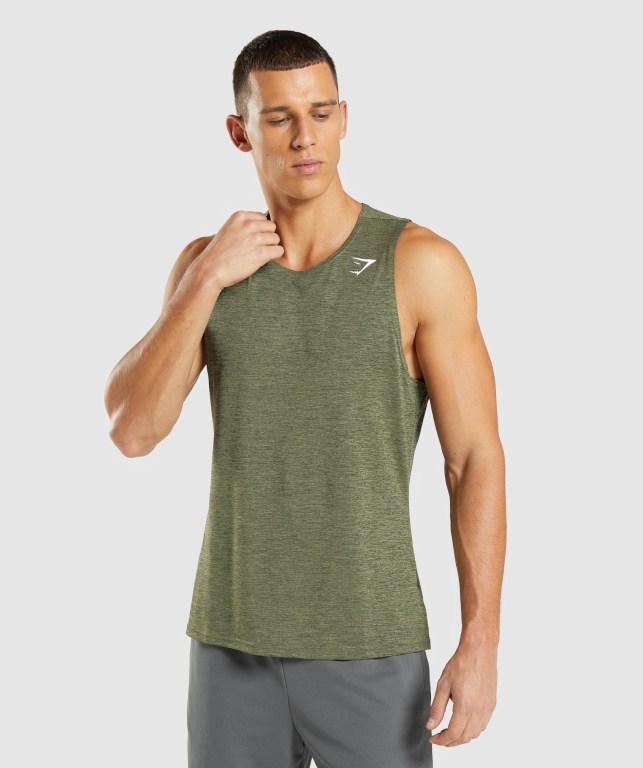 Camiseta Tirantes Gymshark Arrival Slim Marl Verde Oliva Verde Oliva | VUwoDlcDNI9