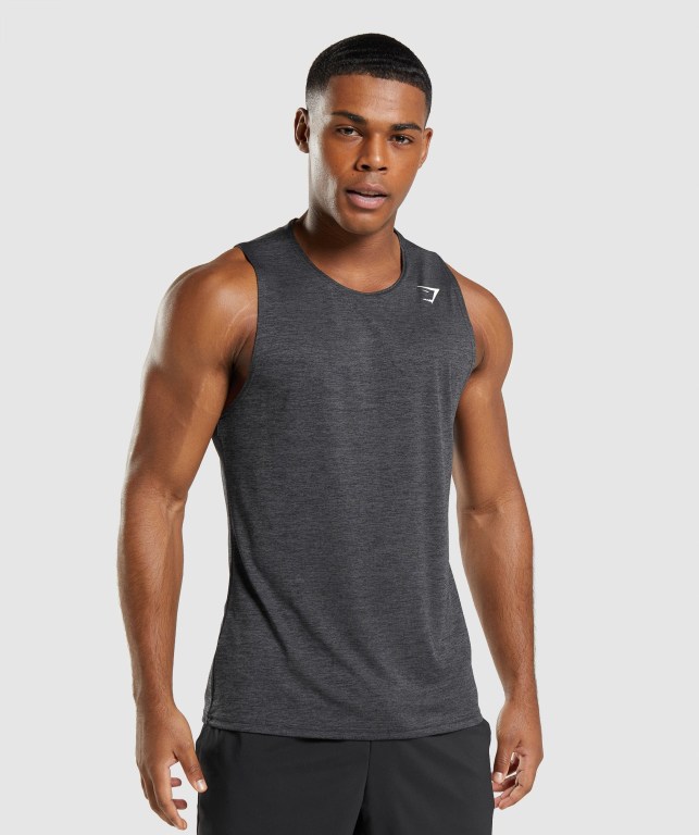 Camiseta Tirantes Gymshark Arrival Slim Marl Negras Negras Gris | u7j2fF3Wo5x