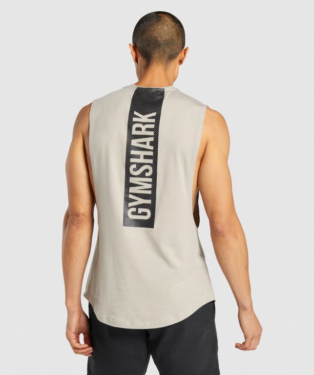 Camiseta Tirantes Gymshark Bold Drop Arm Gris | 4GLUmH8ydHc