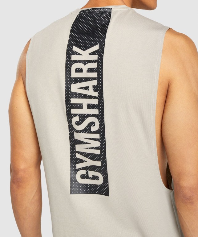 Camiseta Tirantes Gymshark Bold Drop Arm Gris | 4GLUmH8ydHc