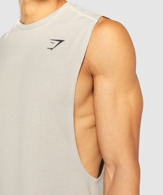 Camiseta Tirantes Gymshark Bold Drop Arm Gris | 4GLUmH8ydHc