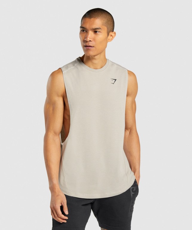 Camiseta Tirantes Gymshark Bold Drop Arm Gris | 4GLUmH8ydHc