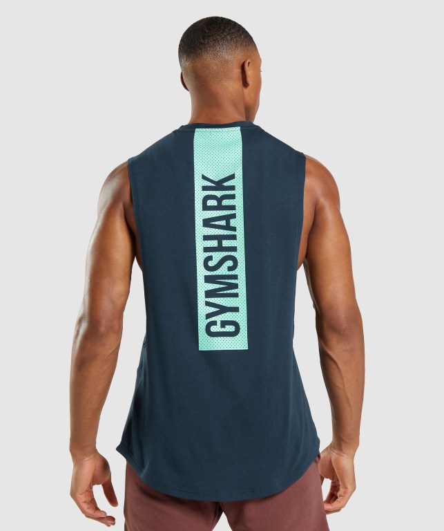 Camiseta Tirantes Gymshark Bold Drop Arm Azul Marino | GPo3k4qvQcC