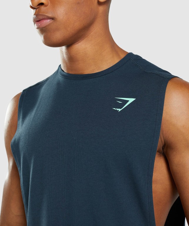 Camiseta Tirantes Gymshark Bold Drop Arm Azul Marino | GPo3k4qvQcC