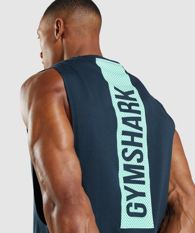 Camiseta Tirantes Gymshark Bold Drop Arm Azul Marino | GPo3k4qvQcC