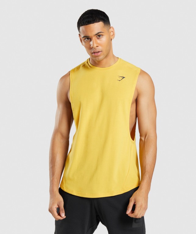 Camiseta Tirantes Gymshark Bold Drop Arm Amarillo | Jl75XFVankE