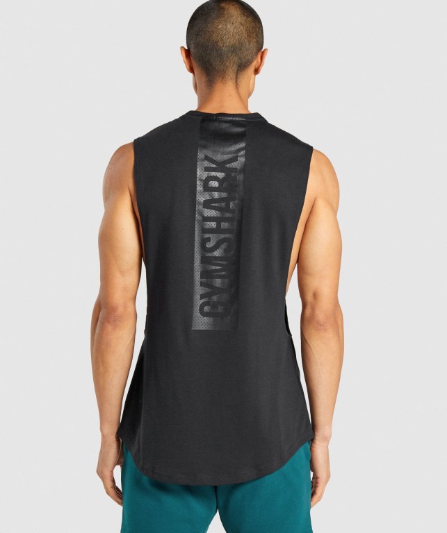 Camiseta Tirantes Gymshark Bold Drop Arm Negras | N121ijzT8lg